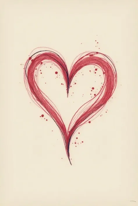 i want a brush like drawing of a heart with lines 
like a wine creating into a heart
