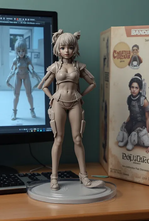 Using the model, create a 1/7 scale commercialized figurine of the characters in the picture, in a realistic style, in a real en...