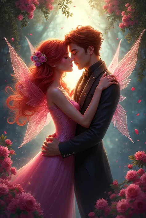 fairy bloom and valtor Winx magician cuddle and kiss passionately