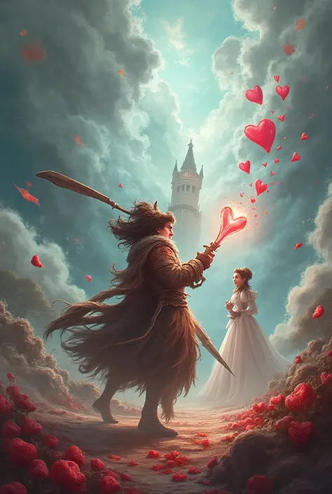 Now with that same image, the clouds are supposed to be colic and I have a chocolate sword and I shoot hearts to defeat them and...