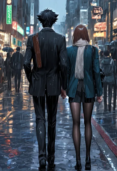 Kiritsugu Emiya in the rain and alone in the dark