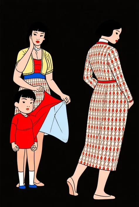 Let me take off the woman on the right with the same pattern