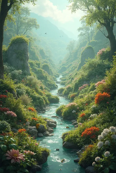 Ecosystem with living things 