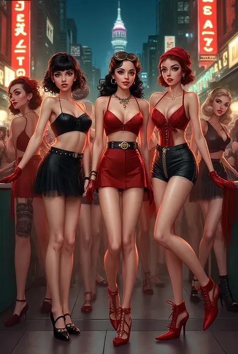 Picture in 1920 by 1090 of girls in short miniskirts