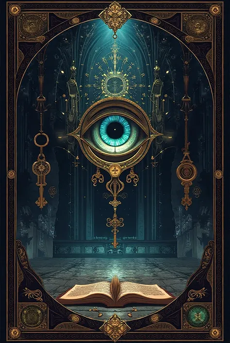 Poster inspired by the House of Secrets of the Catemounos that has an eye of the voice, chaves antigas, enigmatic things and fin...