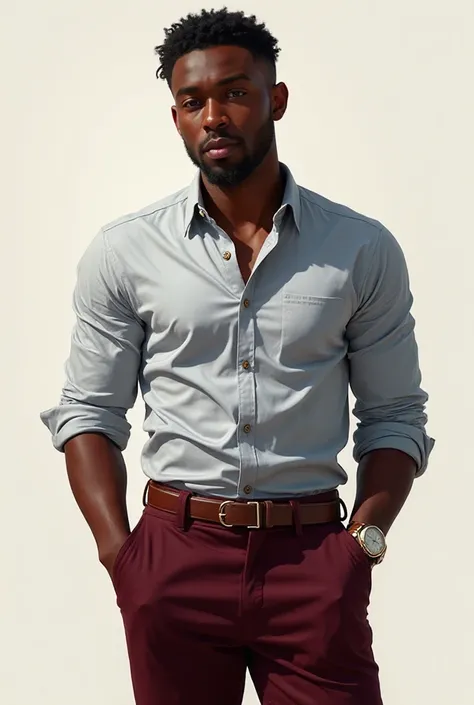 Create diverse portraits of a man,black race, 20 anos,with an excellent physique,1.82,with the following clothes: camisa preta s...