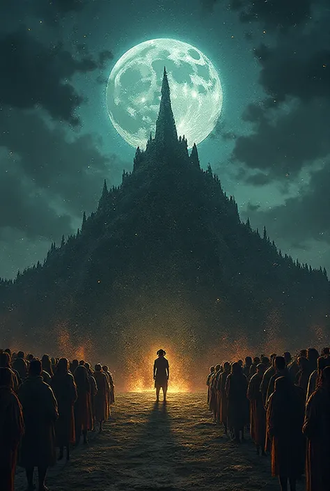 Create an illustrative reflection of the presented word cloud. Add a lot of people to the picture, and it should be outside, bec...