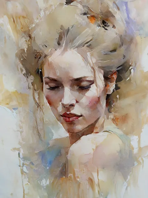 Face painting of a woman by Africana, artistic pose. The painting uses the watercolor technique. You can see typical characteris...