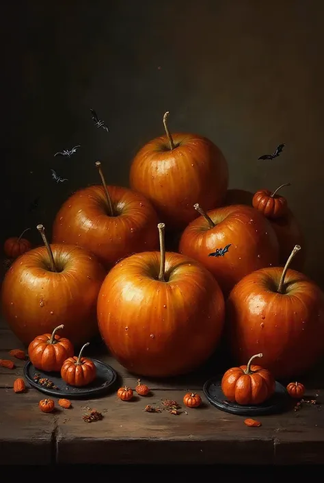 Paint a caramelized multi apple for Halloween