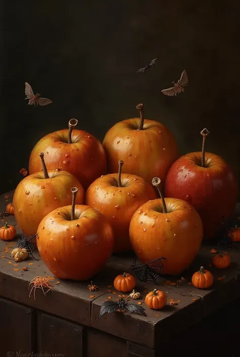 Paint a caramelized multi apple for Halloween
