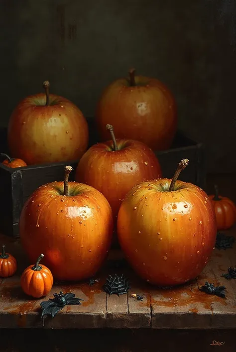 Paint a caramelized multi apple for Halloween
