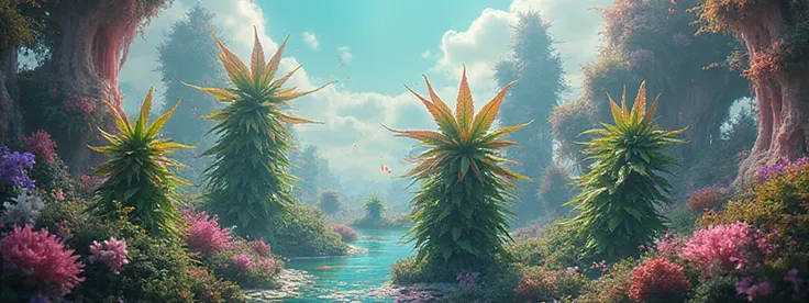 amazing cannabis weeds in fantasy world