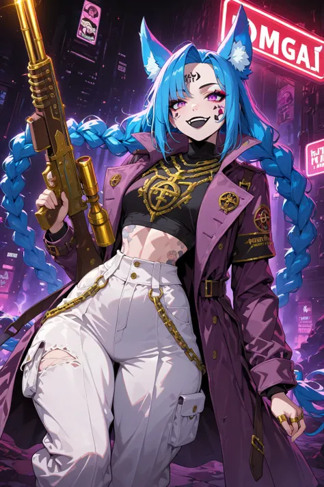 Arcane(Series)_Style, Solo, 1 Girl, Thick eyeliner, long eyeliner, Black lipstick, Dramatic lipstick, Demon smile lipstick, Deli...