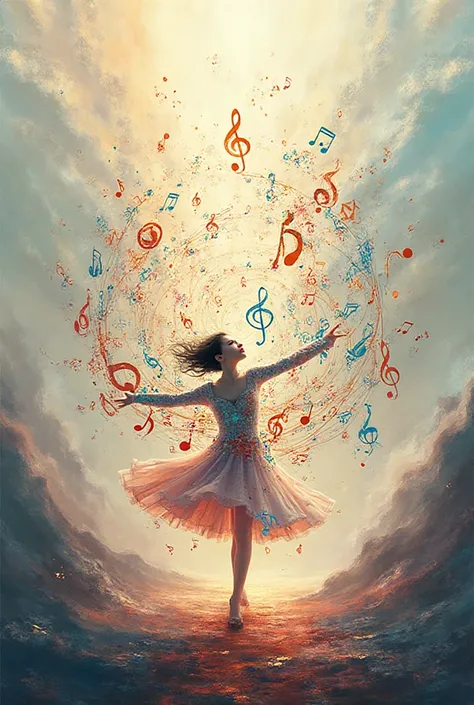 Image with musical symbols that says MUSIC IS THE ART THAT UNITES SOULS.