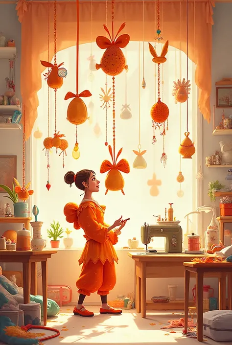 make some mobile resew with orange 