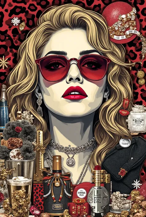 The style is modern and it is a detailed illustration Créer un collage audacieux et éclectique avec une esthétique rétro mais av...