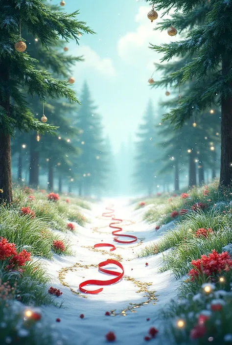 prato natalino, branco, vermelho, verde, com arabescos