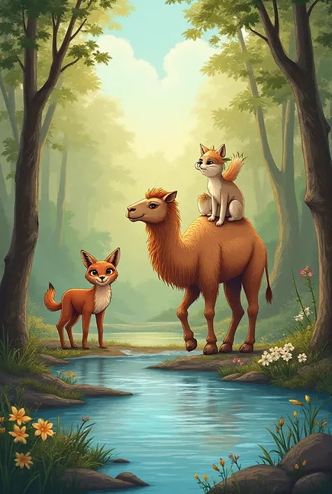 **The story of the camel and the jackal**
*(The Story of the Camel and the Jackal)*

Once upon a time, there was a story that a ...