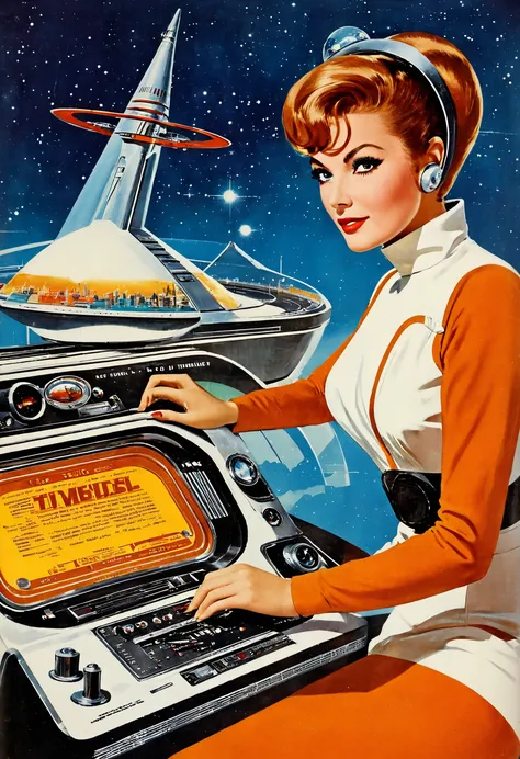 Retro futuristic, ((retro futurism)), ((Science fiction)), 1950s, (((1960s))), 1970s, DJ