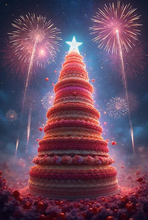 A cake fireworks no people