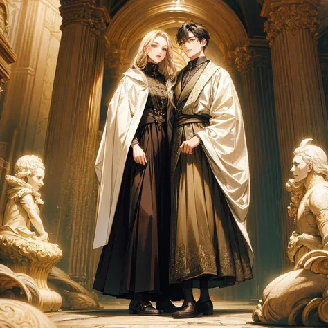 (full body) The Couple looks at the camera, dark (full body) high quality, masterpiece, Couple,looking at viewer, ultra realisti...