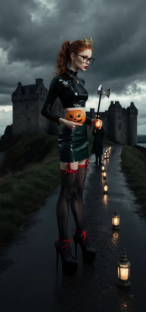 ultra realism, photorealistic, 1960s style ((ultra low angel from the side looking up at the girl)), profile Cinematic photo of...