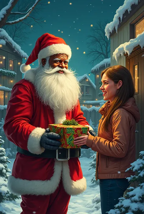 Black Santa Clause dropping off weed 