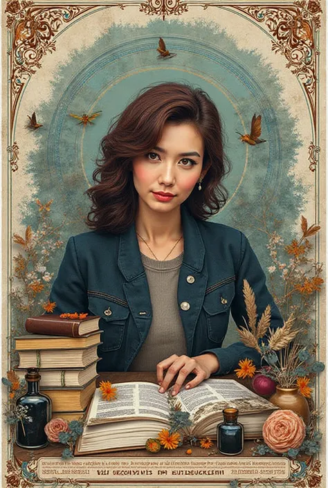 Make a cover for an English language and literary magazine with a release date and creative design