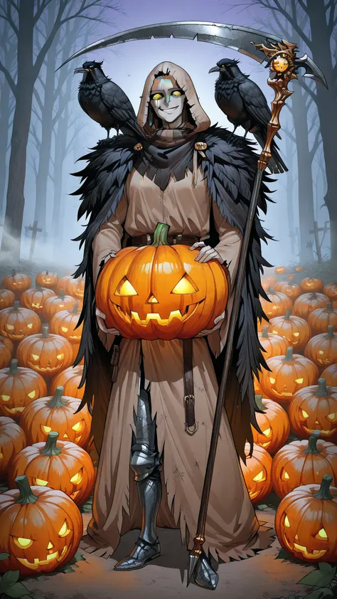 sculpted with a smiling face, masterpiece after sex, is the best quality,  8,000, super detailed, Halloween Scarecrow Guardian, ...