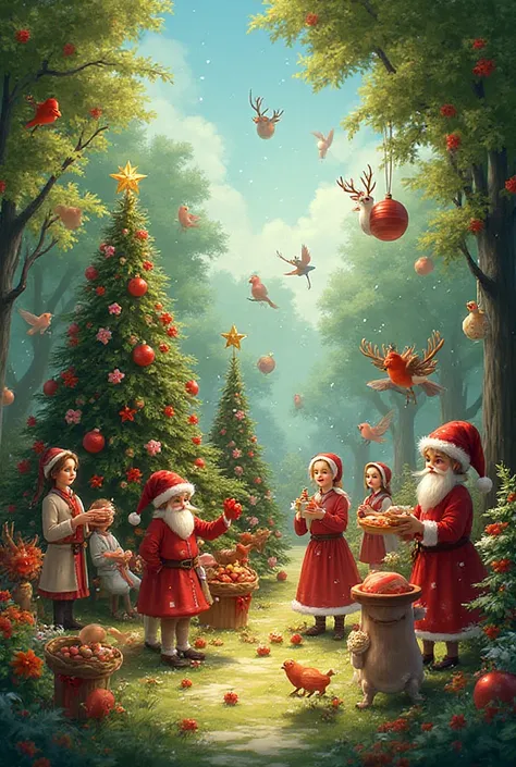 Generate a crazy image of the Christmas celebration held in May