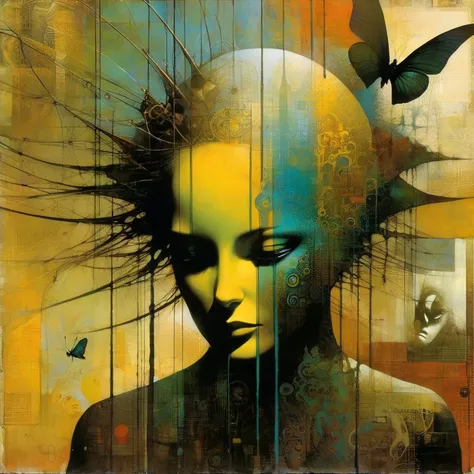 life, Art inspired by Bill Sienkivic and Dave McKean
