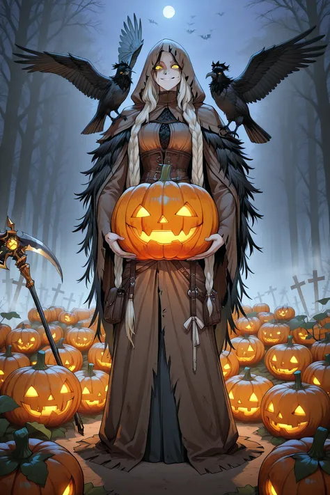 sculpted with a smiling face, masterpiece after sex, are of the best quality,  8,000, super detailed, Halloween Scarecrow Guardi...