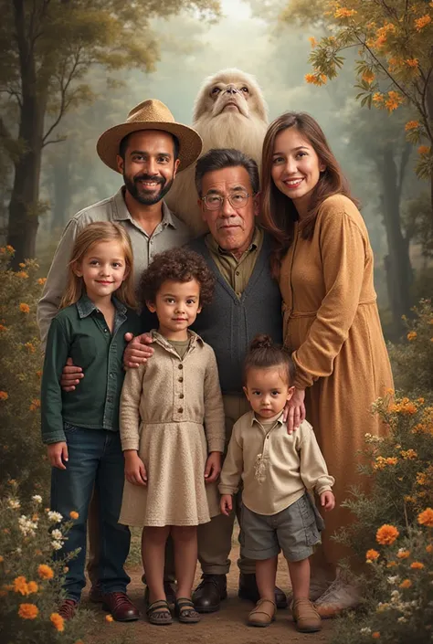 A family portrait from different photos