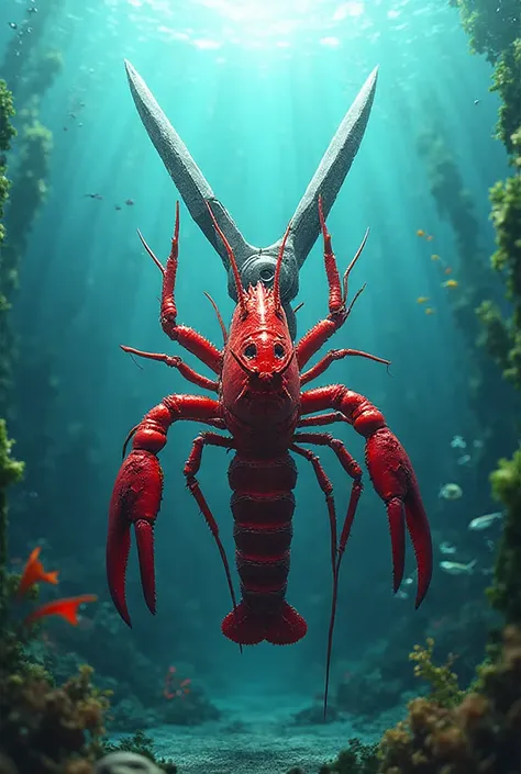 Make me a metamorphosis from scissors to a lobster