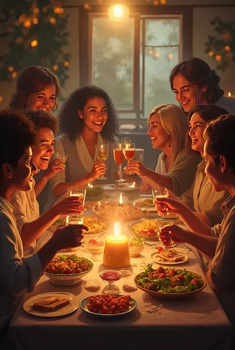 A man enjoying a meal with friends