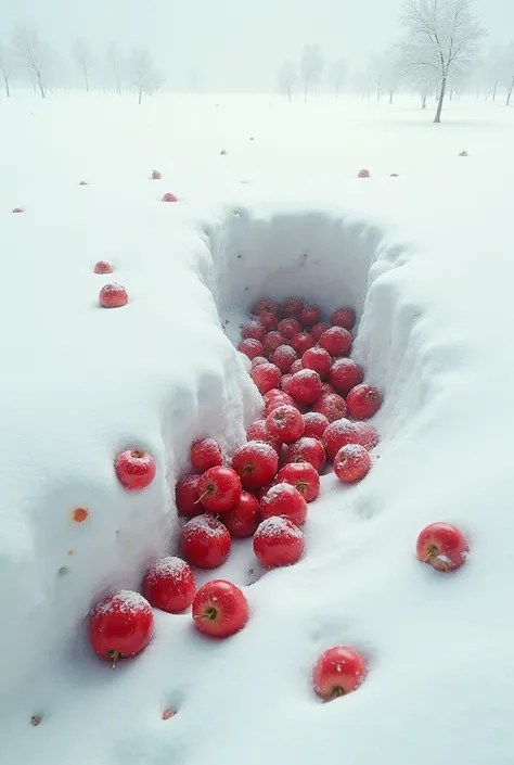Apples crawled out of the ass in the snow
