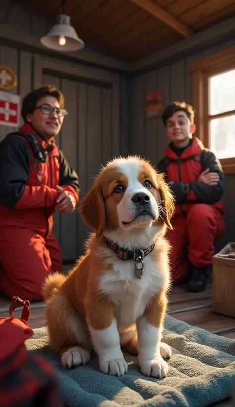 {
  "locked_characters": {
    "main_dog": "Barry as a young Saint Bernard puppy, same fur colors (white and brown patches), cur...