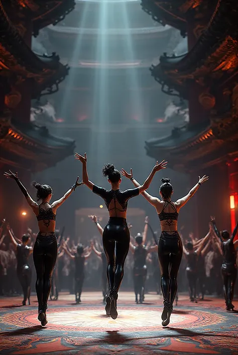 Create a realistic image of a pagode show with blacks and whites performing