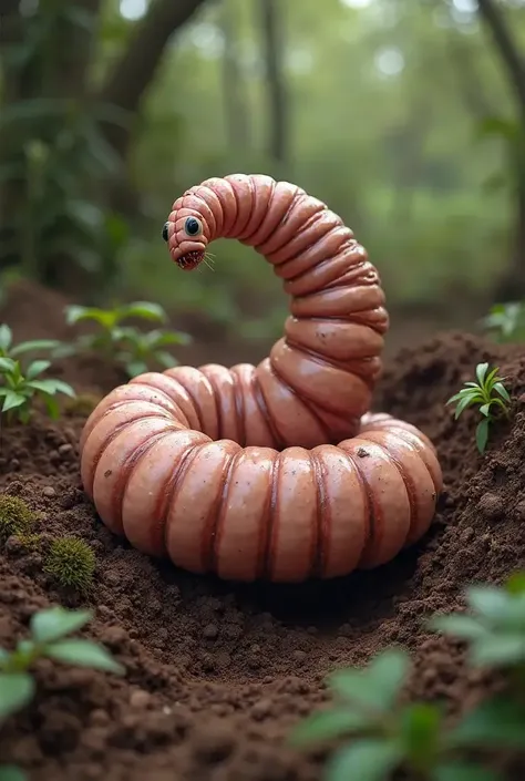 earthworm with basket