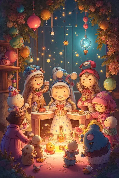 I want more colorful and a little more beautiful without children, just drawings and the name Ucafé pajama party 2025 