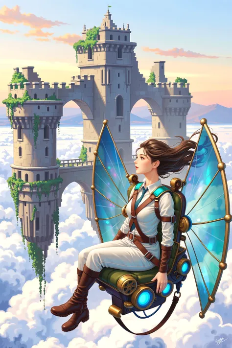 Ultra-realistic yet dreamlike cinematic painting style, inspired by the fantastical world of Inoue Naohisa’s Iblard. In the fore...