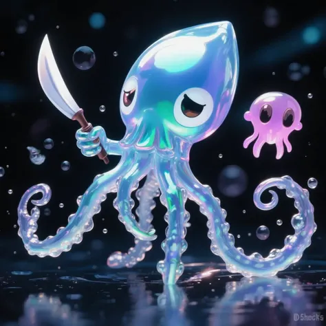 Sea pirate squid、squid mascot character、The mascot character of Shachi who aims for prey from within the sea