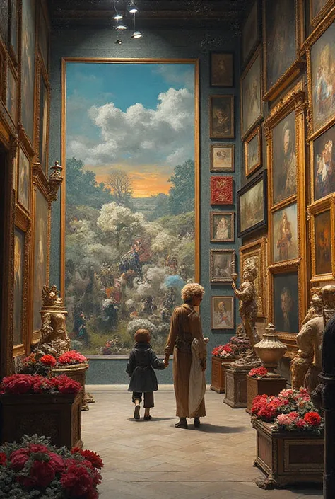 create different photo galleries from the second photo. Photos with paintings, with, and sculptures