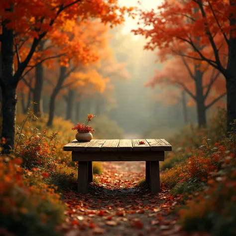 create a very simple picture of nature ( autumn) table 