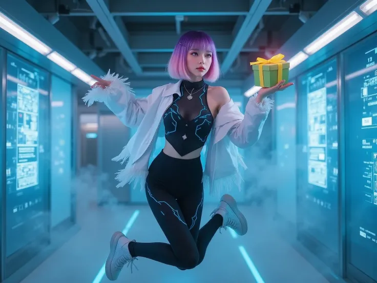 A photorealistic, ultra-detailed full body portrait of a mature young Asian woman in her mid-20s, with a curvaceous hourglass an...