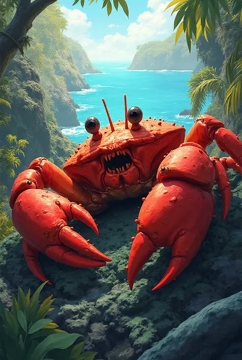 I want a "Hang in there, Baby", -style poster but it features a red crab from Christmas Island as its protagonist