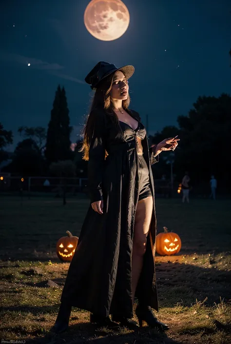 Halloween night fantasia in the red moonlight