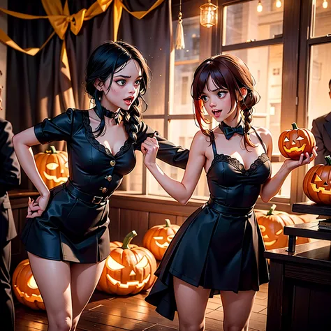 Jenna Ortega as Adult Wednesday Addams, Highest Quality, Ultra Detailed, Realistic: 1.37, Horror, Gothic Atmosphere, Eerie Backg...