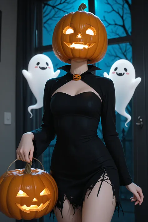 Halloween ghost Halloween style pumpkin