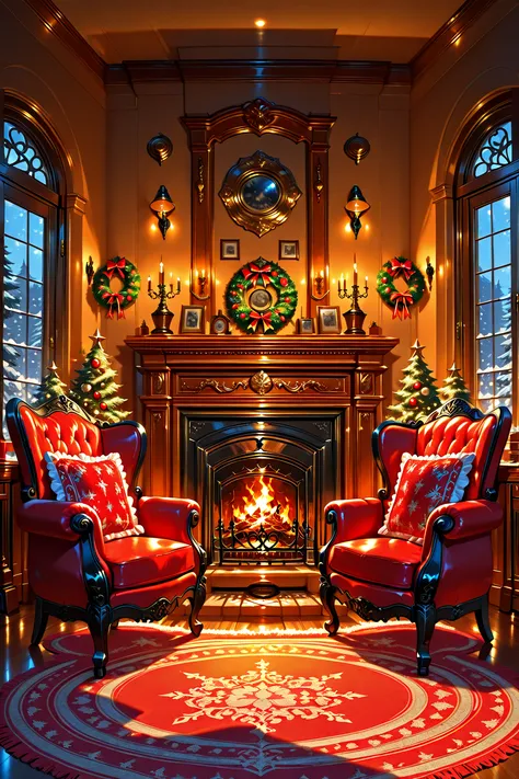 winter night fireplace, cozy fireplace, warm fireplace, night fireplace, fireplace in living room, fireplace in house, fireplace...